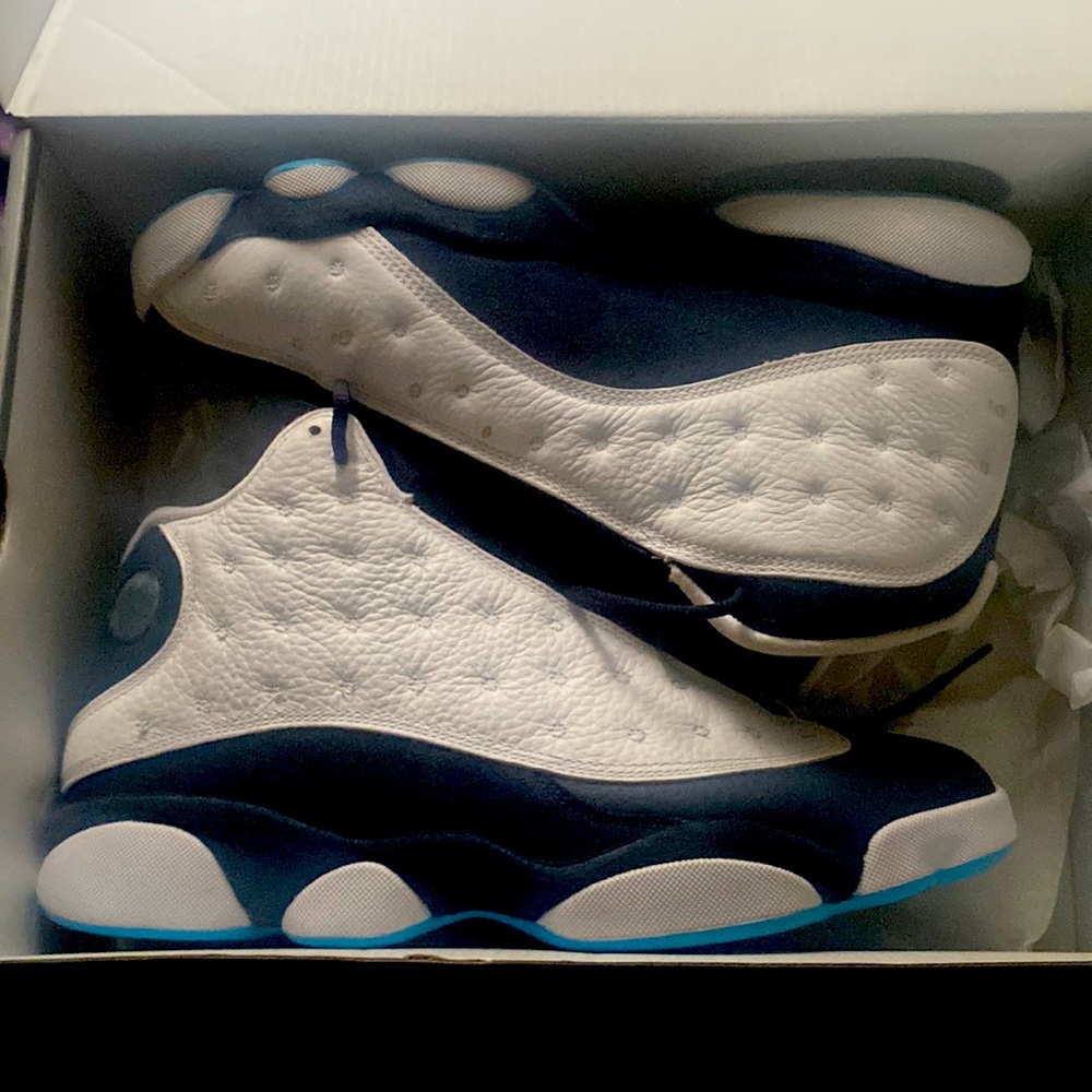 Air Jordan 13 retro white/DK power blue